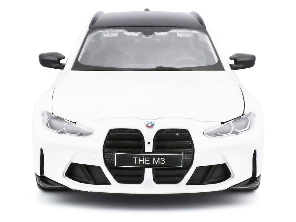 2023 BMW M3 Touring White with Black Top 1/24 Diecast Model Car by Bburago view 4