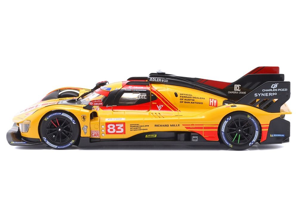 Ferrari 499P #83 Robert Kubica - Robert Shwartzman - Yifei Ye "24 Hours of Le Mans" (2024) "Racing" Series  1/24 Diecast Model Car by Bburago view 3