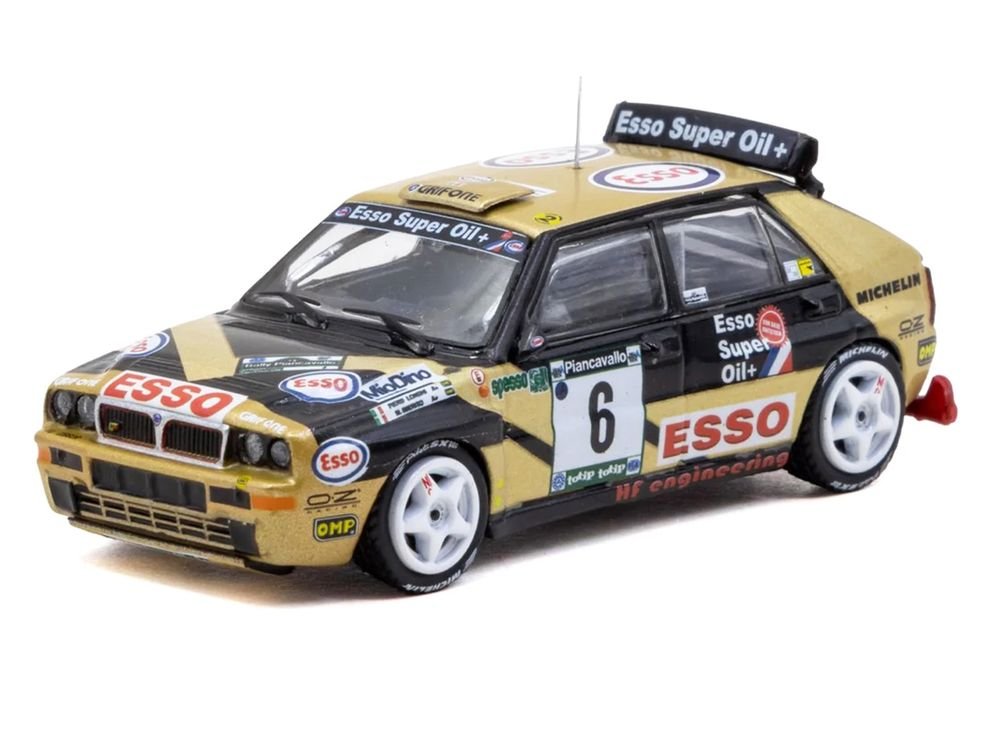 Lancia Delta HF Integrale #6 Piero Longhi - Maurizio Imerito "Esso" Winner "ECR Piancavallo Rally" (1993) "Hobby64" 1/64 Diecast Model Car by Tarmac Works view 2