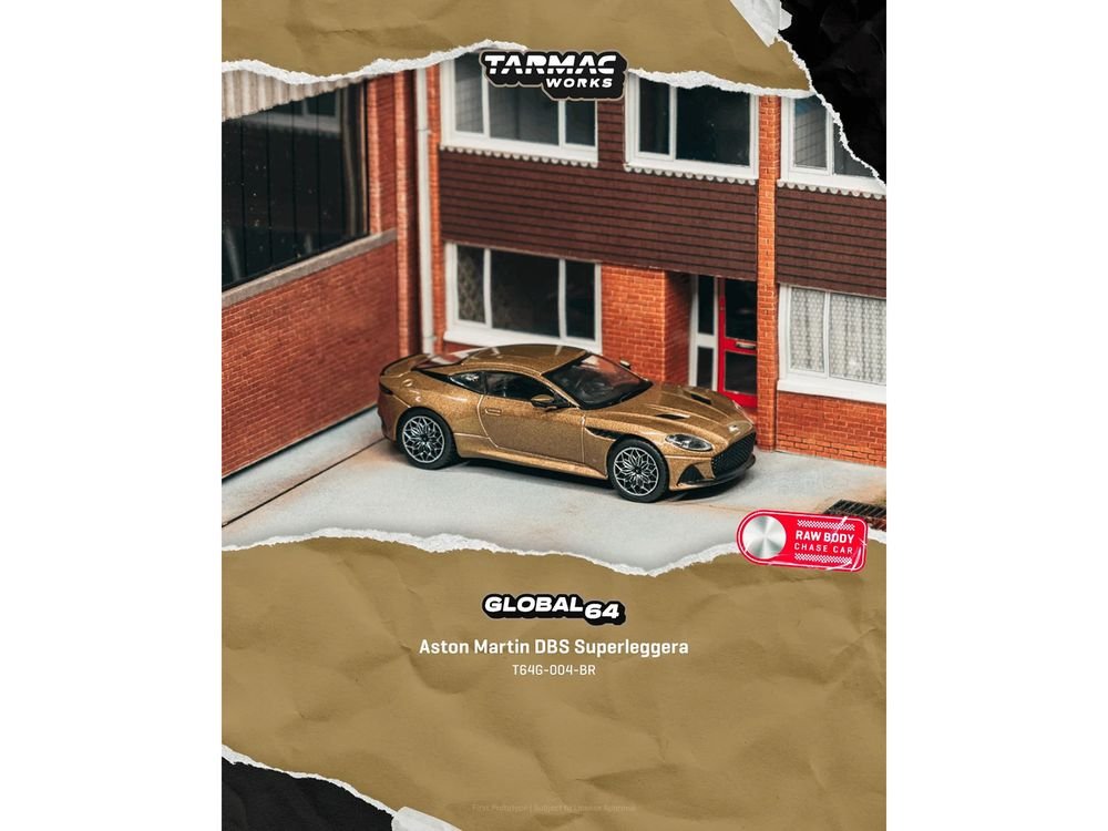 Aston Martin DBS Superleggera Brown Metallic "Global64" Series 1/64 Diecast Model Car by Tarmac Works view 3