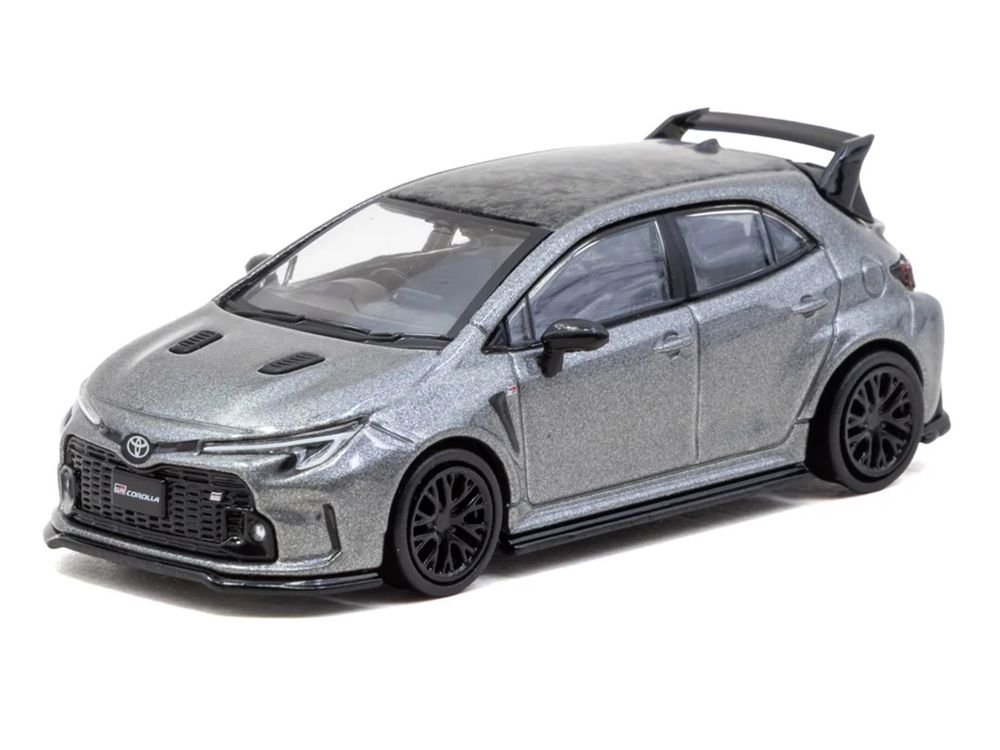 Toyota GR Corolla RHD (Right Hand Drive) Gray Metallic with Metal Oil Can Packaging "Global64" Series 1/64 Diecast Model Car by Tarmac Works view 2