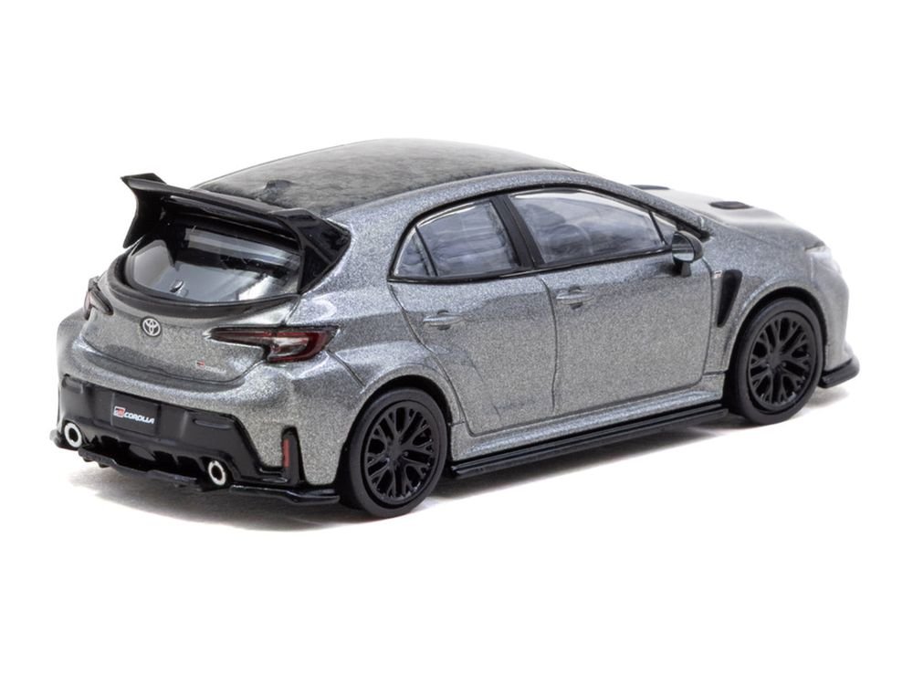 Toyota GR Corolla RHD (Right Hand Drive) Gray Metallic with Metal Oil Can Packaging "Global64" Series 1/64 Diecast Model Car by Tarmac Works view 3