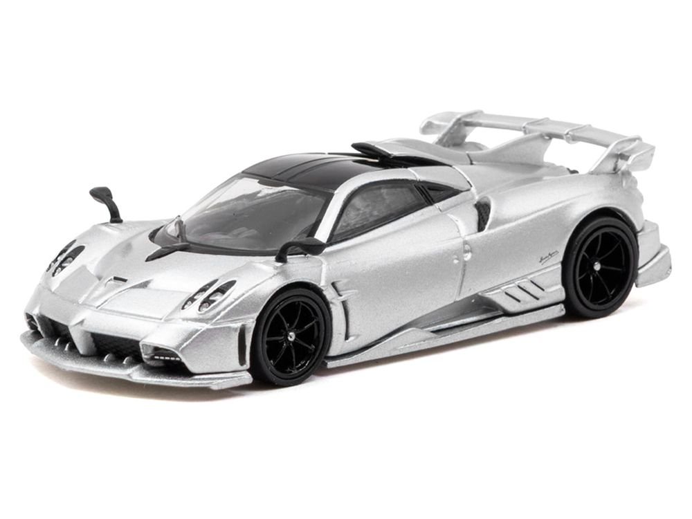 Pagani Imola Matt Silver Metallic with Black Top "Global64" Series 1/64 Diecast Model Car by Tarmac Works view 2