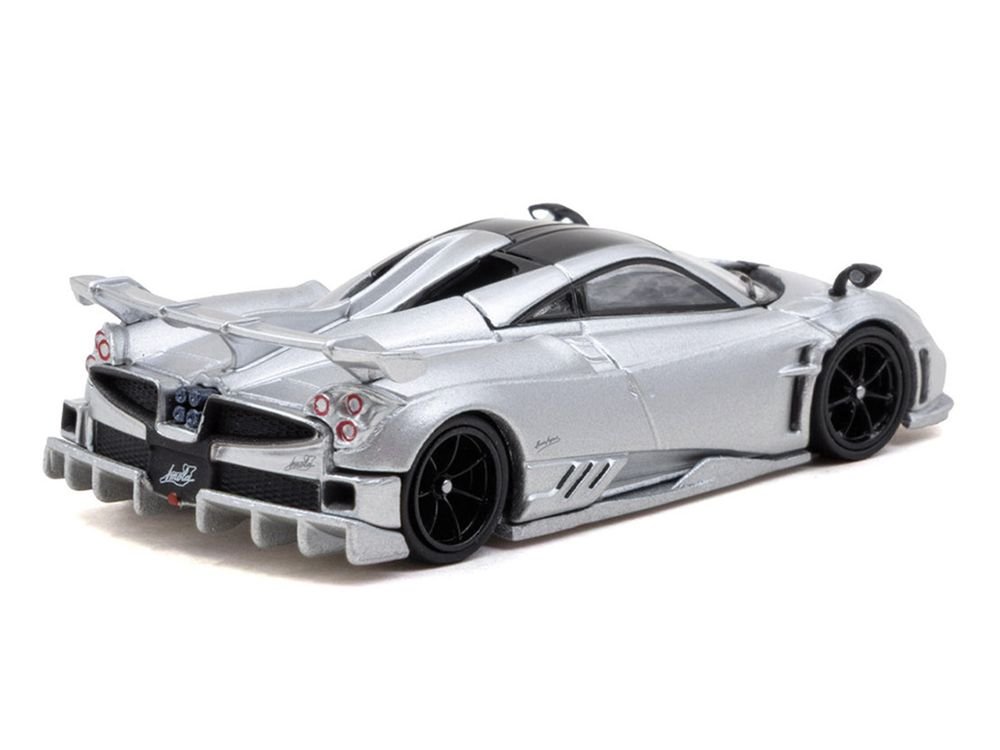 Pagani Imola Matt Silver Metallic with Black Top "Global64" Series 1/64 Diecast Model Car by Tarmac Works view 3
