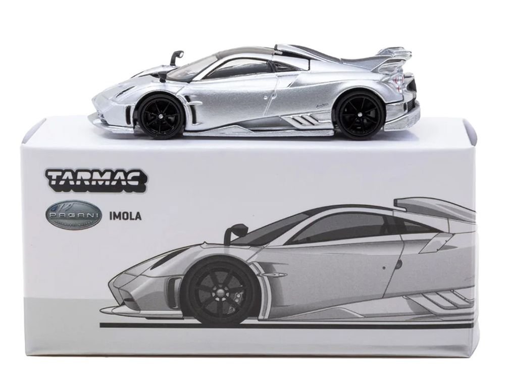 Pagani Imola Matt Silver Metallic with Black Top "Global64" Series 1/64 Diecast Model Car by Tarmac Works view 4