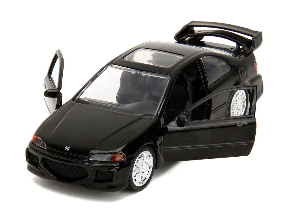 Heist Honda Civic EJ1 Black "The Fast and the Furious" (2001) Movie "Fast & Furious" Series 1/32 Diecast Model Car by Jada view 2