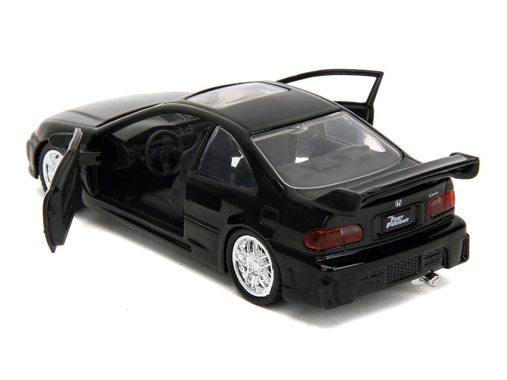 Heist Honda Civic EJ1 Black "The Fast and the Furious" (2001) Movie "Fast & Furious" Series 1/32 Diecast Model Car by Jada view 4