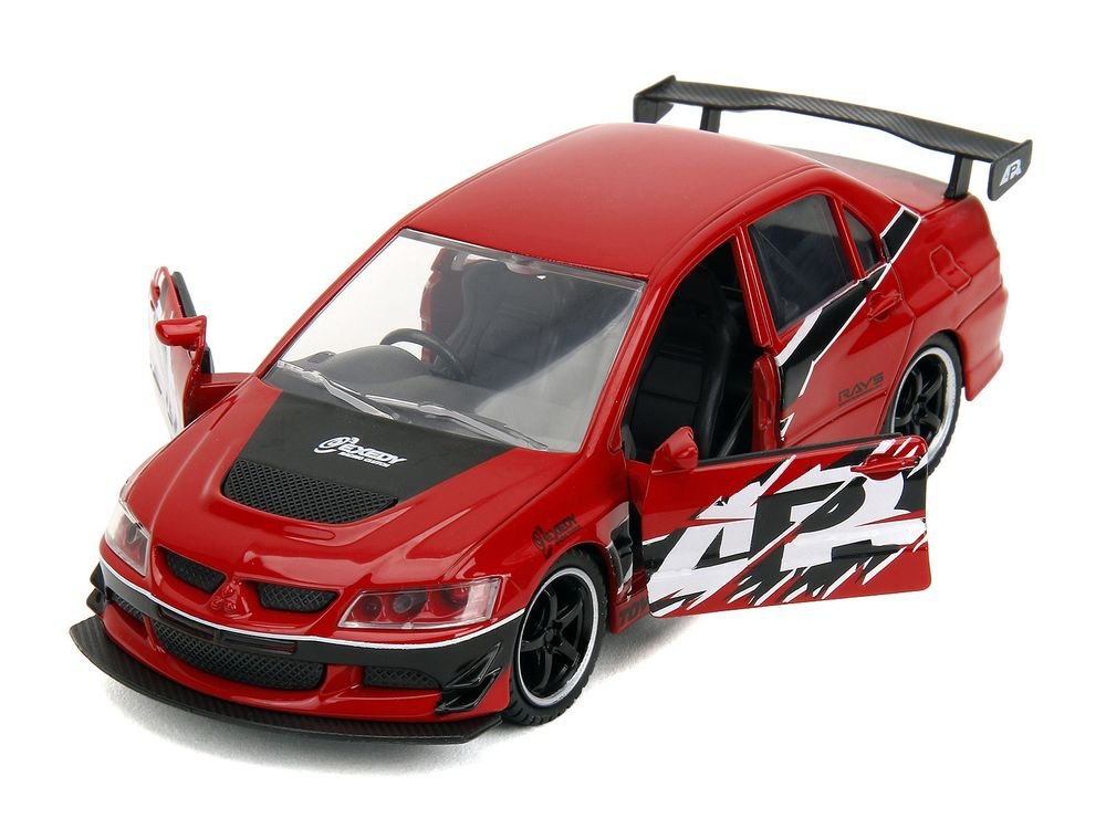 Mitsubishi Lancer Evolution IX Red with Graphics "The Fast and the Furious: Tokyo Drift" (2006) Movie "Fast & Furious" Series 1/32 Diecast Model Car by Jada view 2
