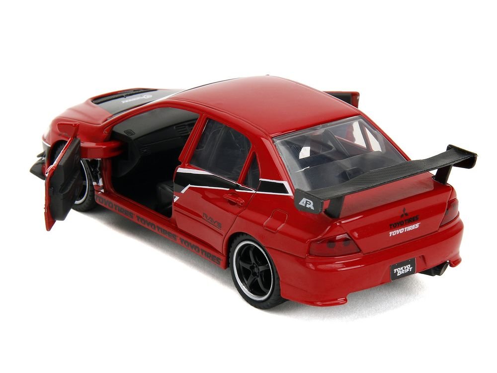 Mitsubishi Lancer Evolution IX Red with Graphics "The Fast and the Furious: Tokyo Drift" (2006) Movie "Fast & Furious" Series 1/32 Diecast Model Car by Jada view 4