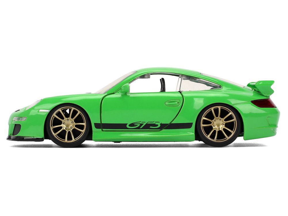 Porsche 911 GT3 (997) Green with Black Accents "Fast X" (2023) Movie "Fast & Furious" Series 1/32 Diecast Model Car by Jada view 3