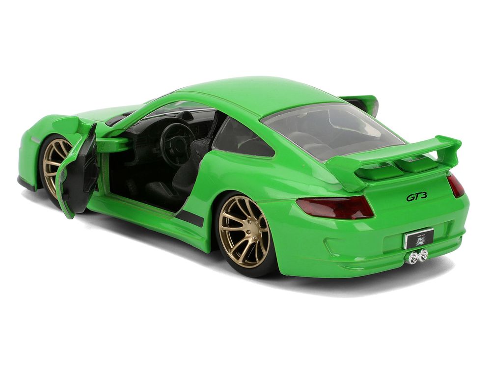 Porsche 911 GT3 (997) Green with Black Accents "Fast X" (2023) Movie "Fast & Furious" Series 1/32 Diecast Model Car by Jada view 4