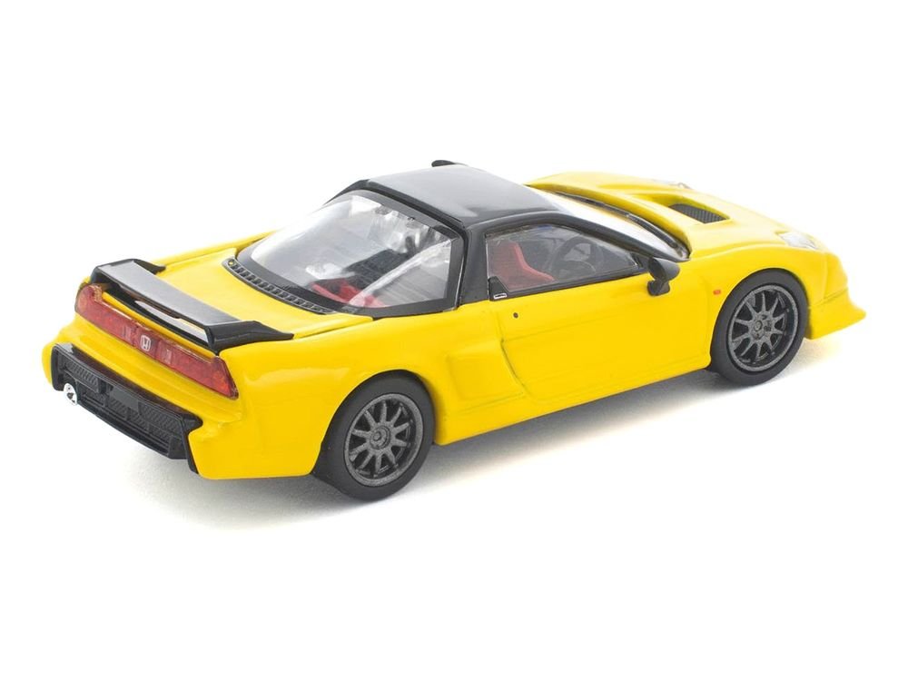 Honda NSX-R RHD (Right Hand Drive) Custom Yellow with Black Top 1/64 Diecast Model Car by Pop Race view 4