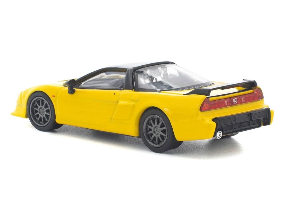 Honda NSX-R RHD (Right Hand Drive) Custom Yellow with Black Top 1/64 Diecast Model Car by Pop Race view 5