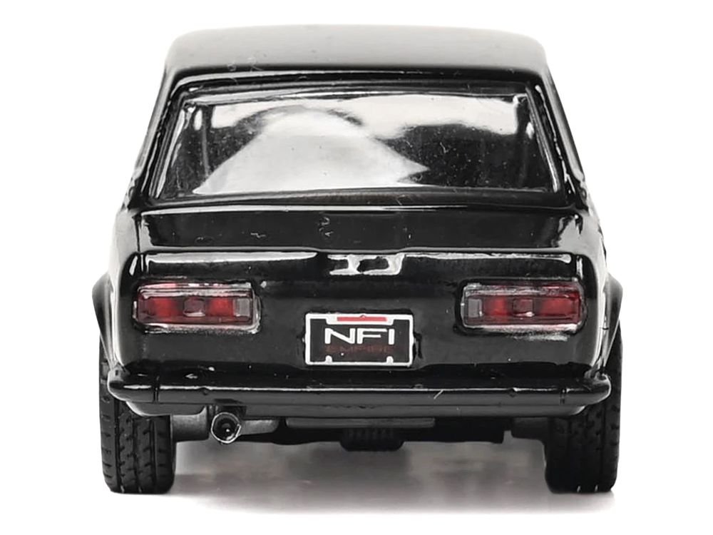 1971 Datsun 510 Black with Silver Stripes 1/64 Diecast Model Car by IXO Models view 5