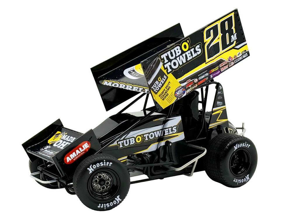 Winged Sprint Car #28M Conner Morrell "Tub O' Towels" (2026) 1/18 Diecast Model Car by ACME view 2