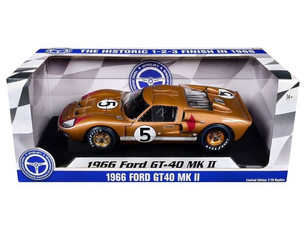 Ford GT40 MKII #5 Ronnie Bucknum - Dick Hutcherson "Holman & Moody" 3rd Place "24 Hours of Le Mans" (1966) "60th Anniversary of Historic 1-2-3 Finish" Series 1/18 Diecast Model Car by ACME view 3
