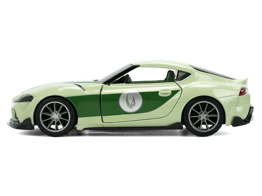 2020 Toyota GR Supra "Grogu" Livery Light Green with Green Graphics and Hood "Star Wars" Franchise "Hollywood Rides" Series 1/32 Diecast Model Car by Jada view 3