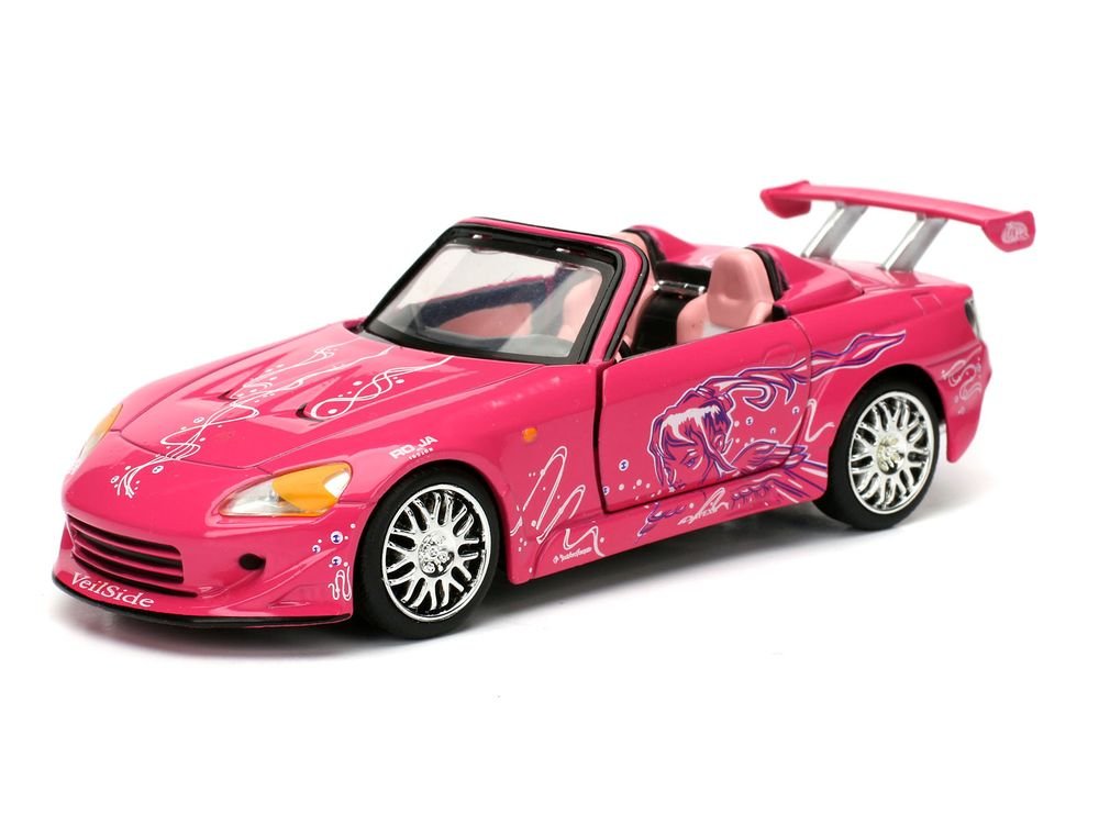 Honda S2000 Pink with Graphics and Mazda RX-7 Orange with Graphics Set of 2 pieces "25 Years of Fast & Furious" Series 1/32 Diecast Model Cars by Jada view 3