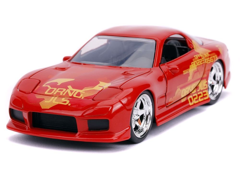 Honda S2000 Pink with Graphics and Mazda RX-7 Orange with Graphics Set of 2 pieces "25 Years of Fast & Furious" Series 1/32 Diecast Model Cars by Jada view 4