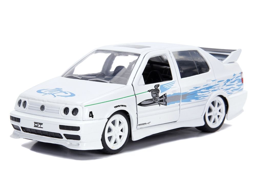 Honda S2000 Black with Graphics and Volkswagen Jetta White with Graphics Set of 2 pieces "25 Years of Fast & Furious" Series 1/32 Diecast Model Cars by Jada view 3