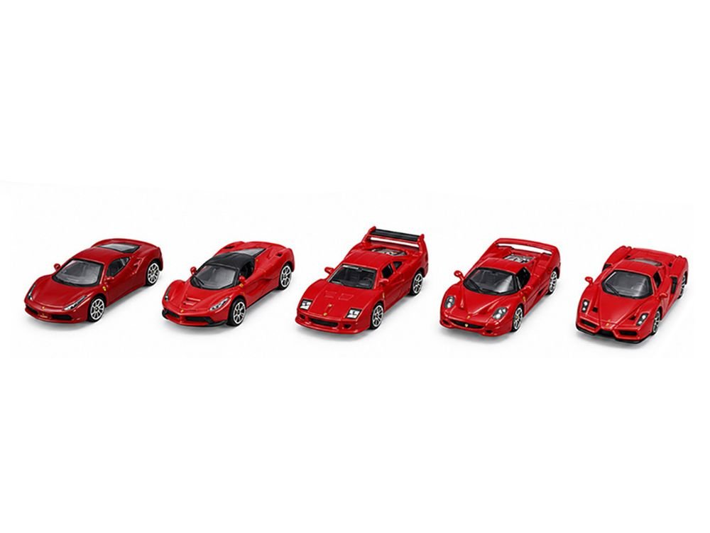 Ferrari Set of 5 Pieces "Race + Play" Series 1/64 Diecast Model Cars by Bburago view 2
