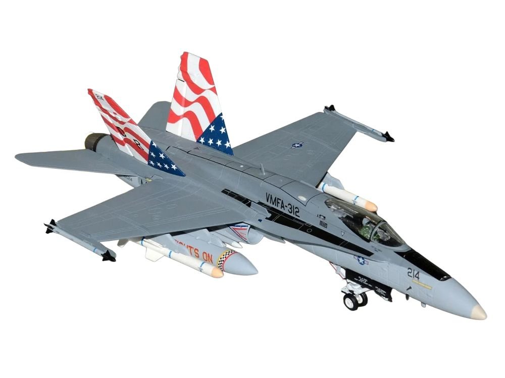 Boeing F/A-18C Hornet Fighter Aircraft "VMFA-312 Checkerboards" (165214) United States Marine Corps "Gemini Aces" Series 1/72 Diecast Model Airplane by GeminiJets view 2