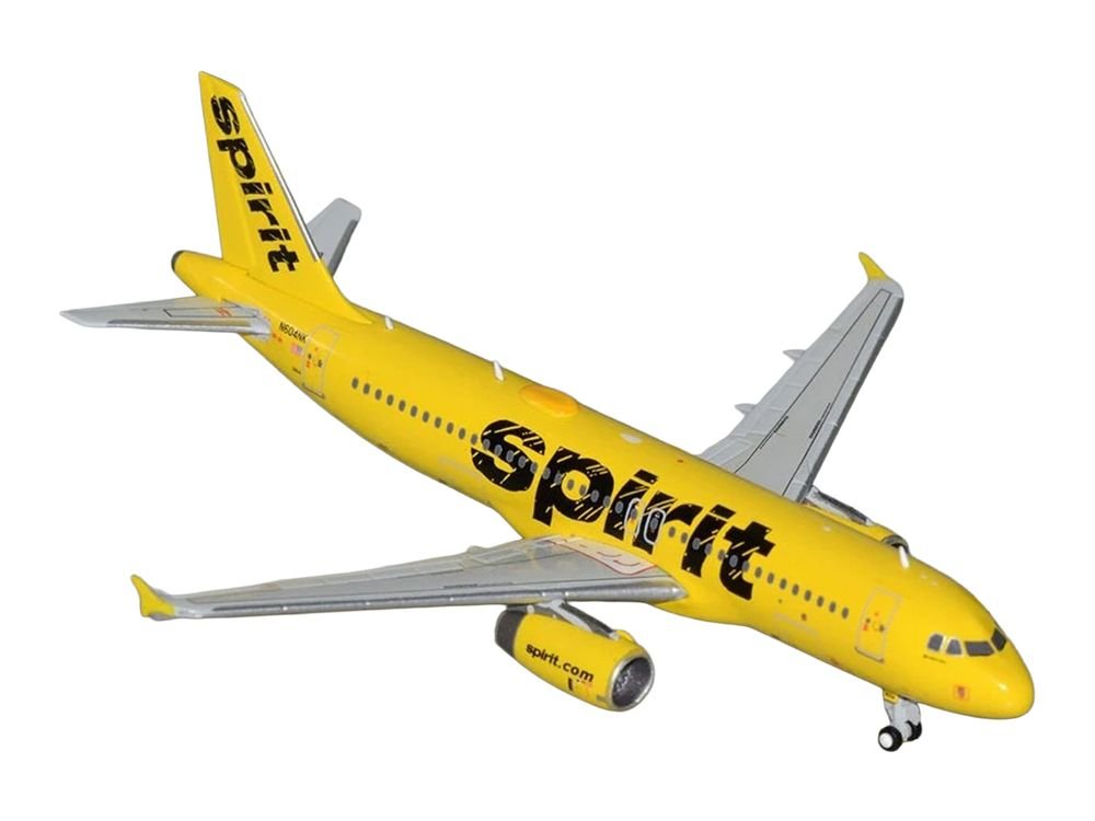 Airbus A320 Commercial Aircraft "Spirit Airlines" (N604NK) Yellow 1/400 Diecast Model Airplane by GeminiJets view 2