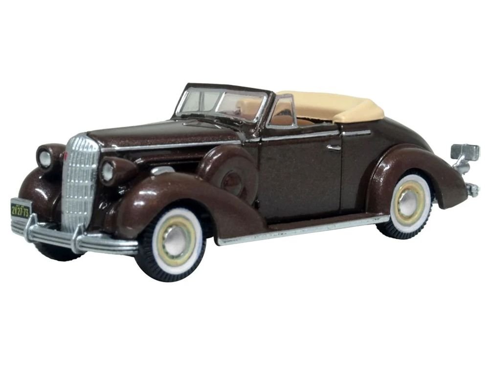 1936 Buick Special Convertible Bengal Brown Metallic 1/87 (HO) Scale Diecast Model Car by Oxford Diecast view 2