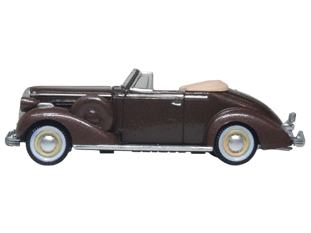1936 Buick Special Convertible Bengal Brown Metallic 1/87 (HO) Scale Diecast Model Car by Oxford Diecast view 3