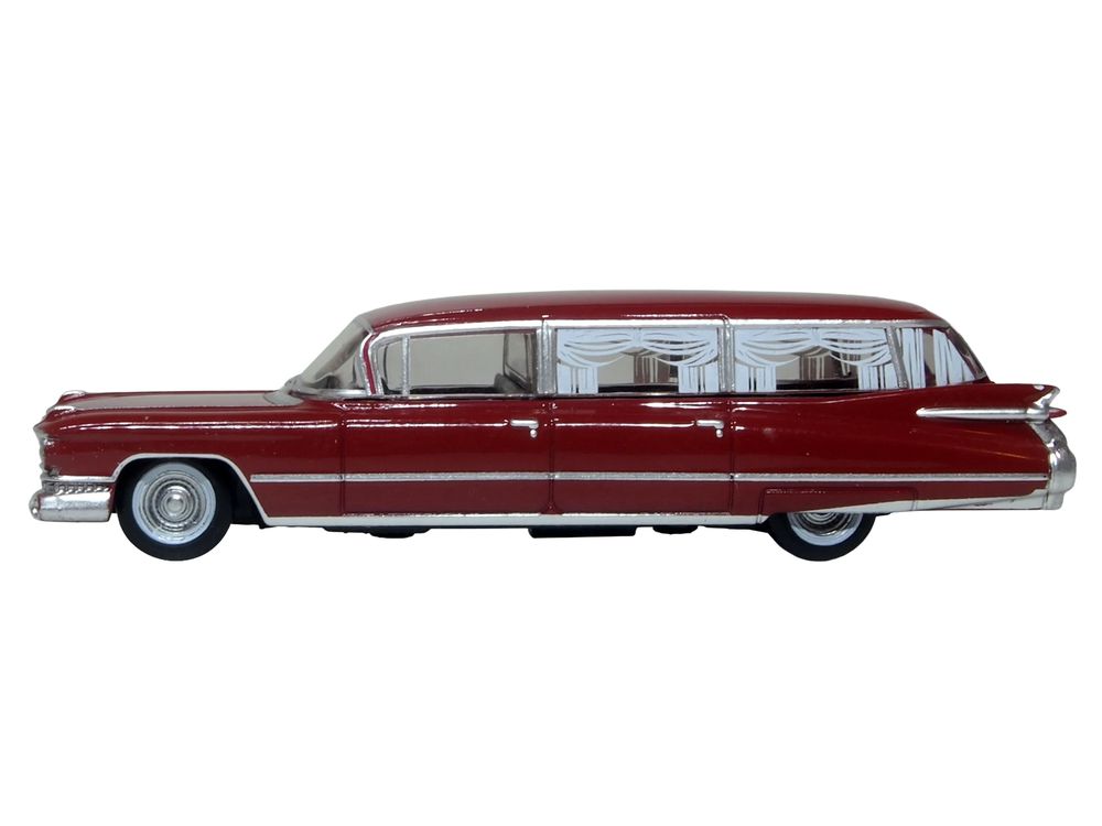 1959 Cadillac Miller-Meteor Futura Limousine Seminole Red 1/100 Scale Diecast Model Car by Oxford Diecast view 3