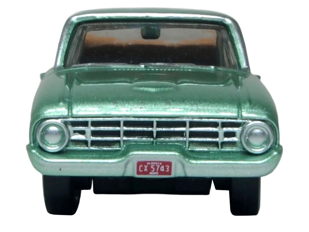 1960 Ford Falcon Ranchero Meadowvale Green Metallic with Load of Boxes 1/87 (HO) Scale Diecast Model Car by Oxford Diecast view 4