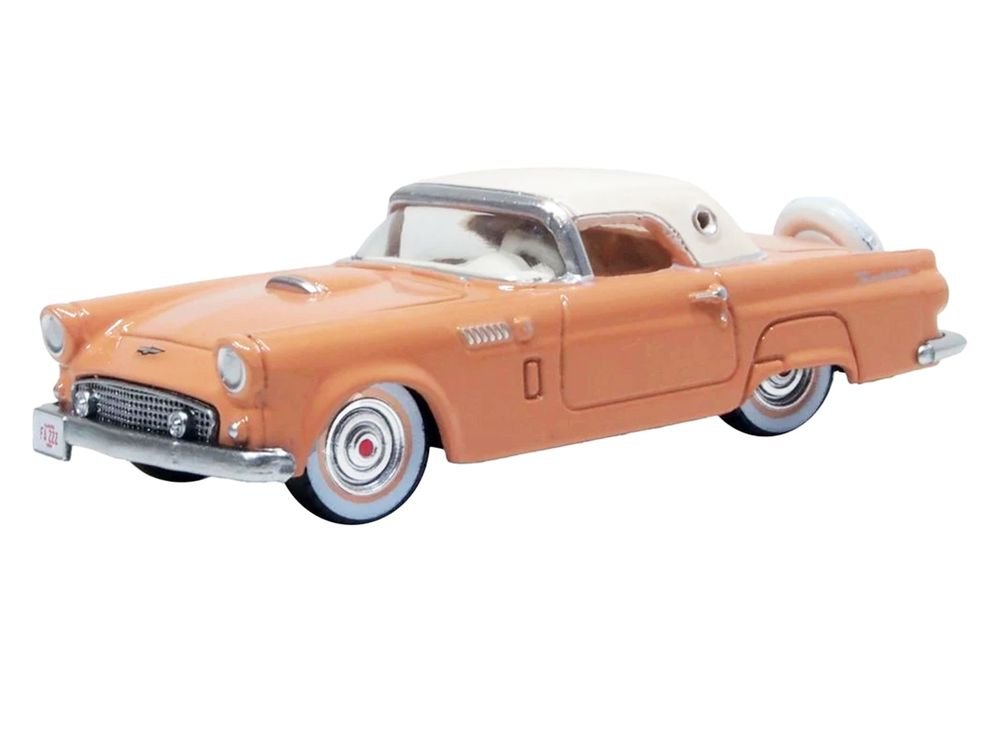 1956 Ford Thunderbird Buckskin Tan with Cream Top 1/87 (HO) Scale Diecast Model Car by Oxford Diecast view 2