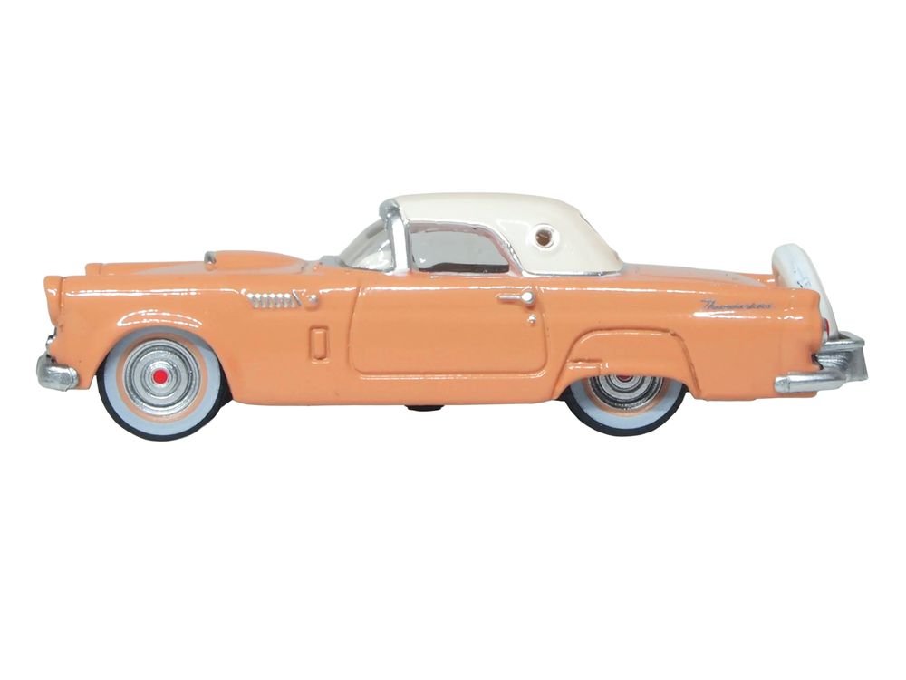 1956 Ford Thunderbird Buckskin Tan with Cream Top 1/87 (HO) Scale Diecast Model Car by Oxford Diecast view 3