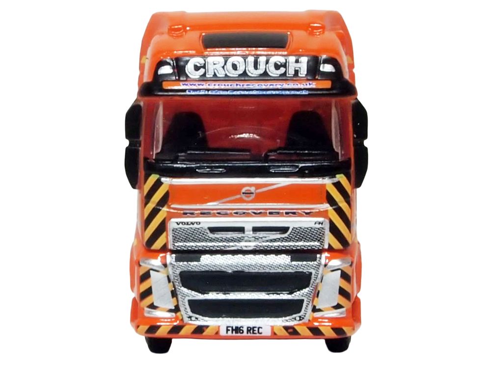 Volvo FH4 Truck RHD (Right Hand Drive) with Low Boy Trailer "Crouch Recovery" Orange with Graphics 1/148 (N) Scale Diecast Model Car by Oxford Diecast view 4