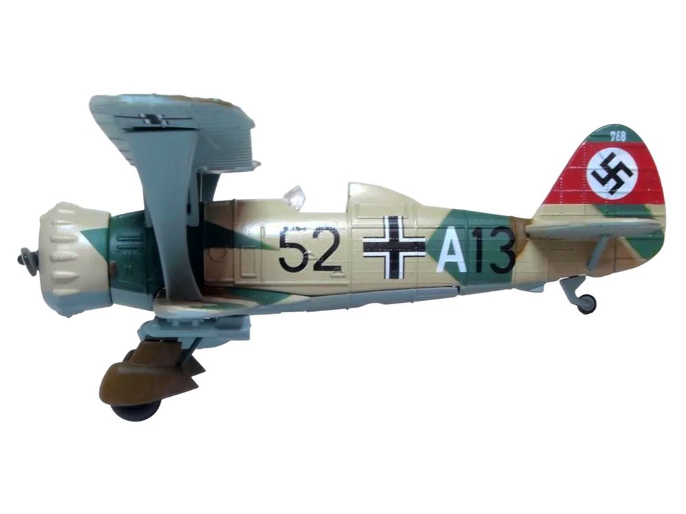 Henschel Hs-123A Aircraft "52+A13 3./StG 165 Immelmann Fuerstenfeldbruck Bavaria Germany" (1937) German Luftwaffe "Oxford Aviation" Series 1/72 Diecast Model Airplane by Oxford Diecast view 2
