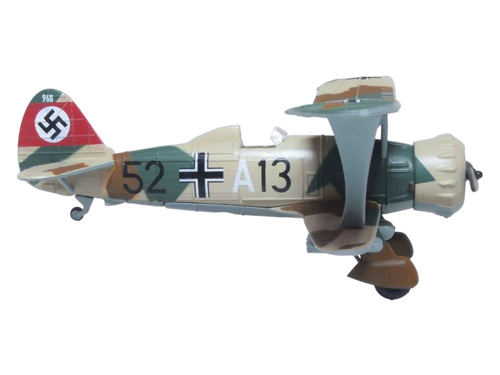 Henschel Hs-123A Aircraft "52+A13 3./StG 165 Immelmann Fuerstenfeldbruck Bavaria Germany" (1937) German Luftwaffe "Oxford Aviation" Series 1/72 Diecast Model Airplane by Oxford Diecast view 3