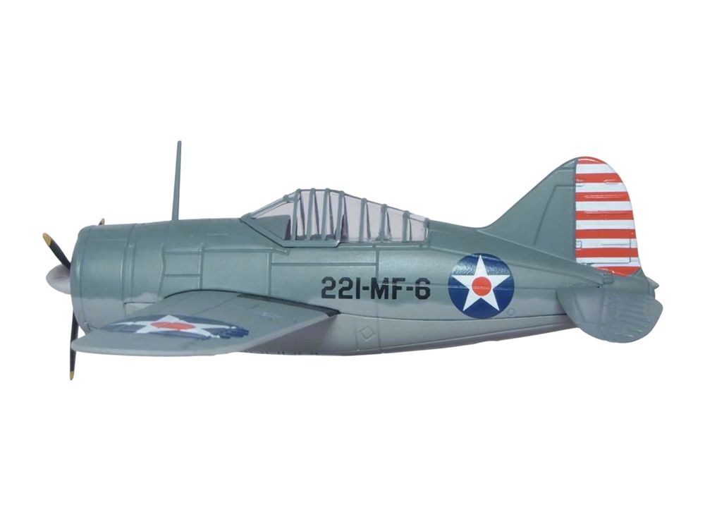 Brewster Buffalo F2A-3 Fighter Aircraft "VMF-221 MCAS Ewa Hawaii" (1941) United States Marine Corps "Oxford Aviation" Series 1/72 Diecast Model Airplane by Oxford Diecast view 3