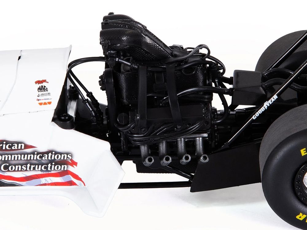 NHRA TFD (Top Fuel Dragster) #15 Tony Schumacher "American Communications Construction" White with Graphics (2026) 1/24 Diecast Model Car by Auto World view 3