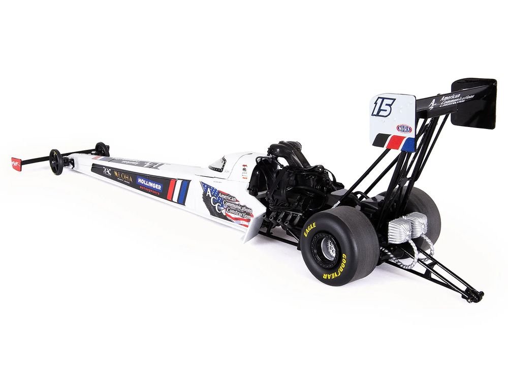NHRA TFD (Top Fuel Dragster) #15 Tony Schumacher "American Communications Construction" White with Graphics (2026) 1/24 Diecast Model Car by Auto World view 5