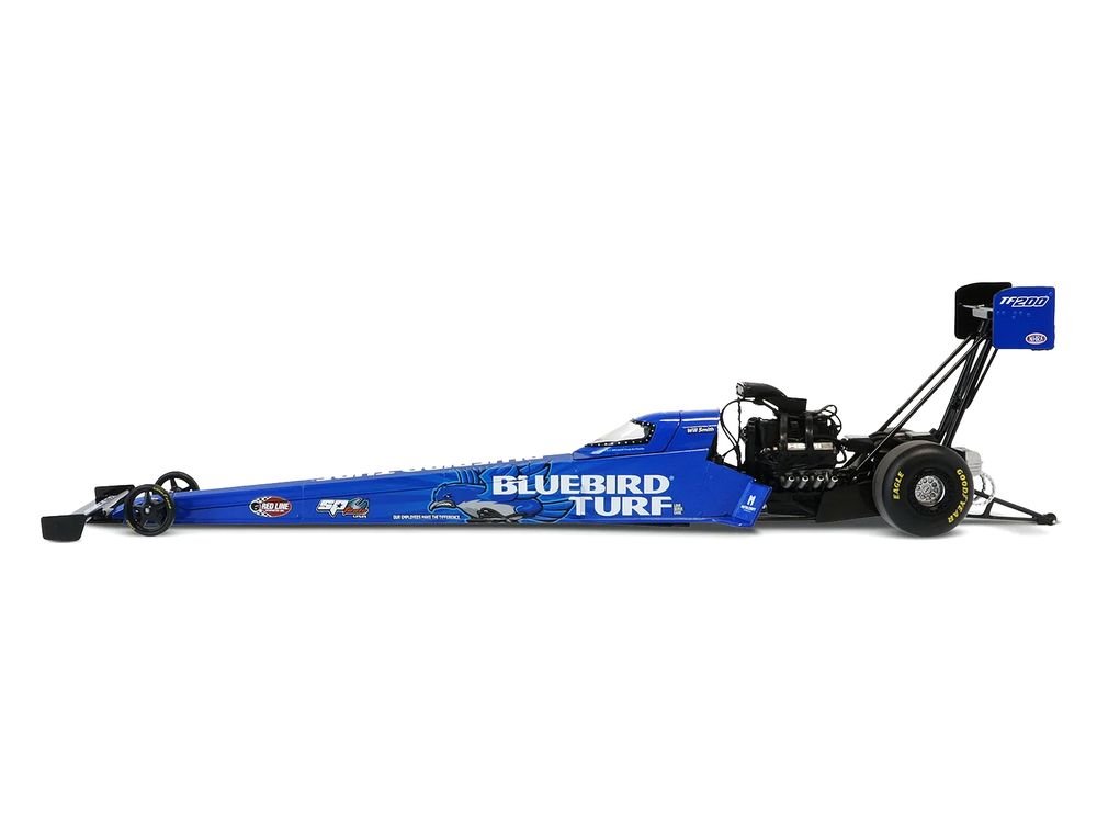NHRA TFD (Top Fuel Dragster) #TF200 Will Smith "Bluebird Turf" Blue with Graphics (2026) 1/24 Diecast Model Car by Auto World view 3