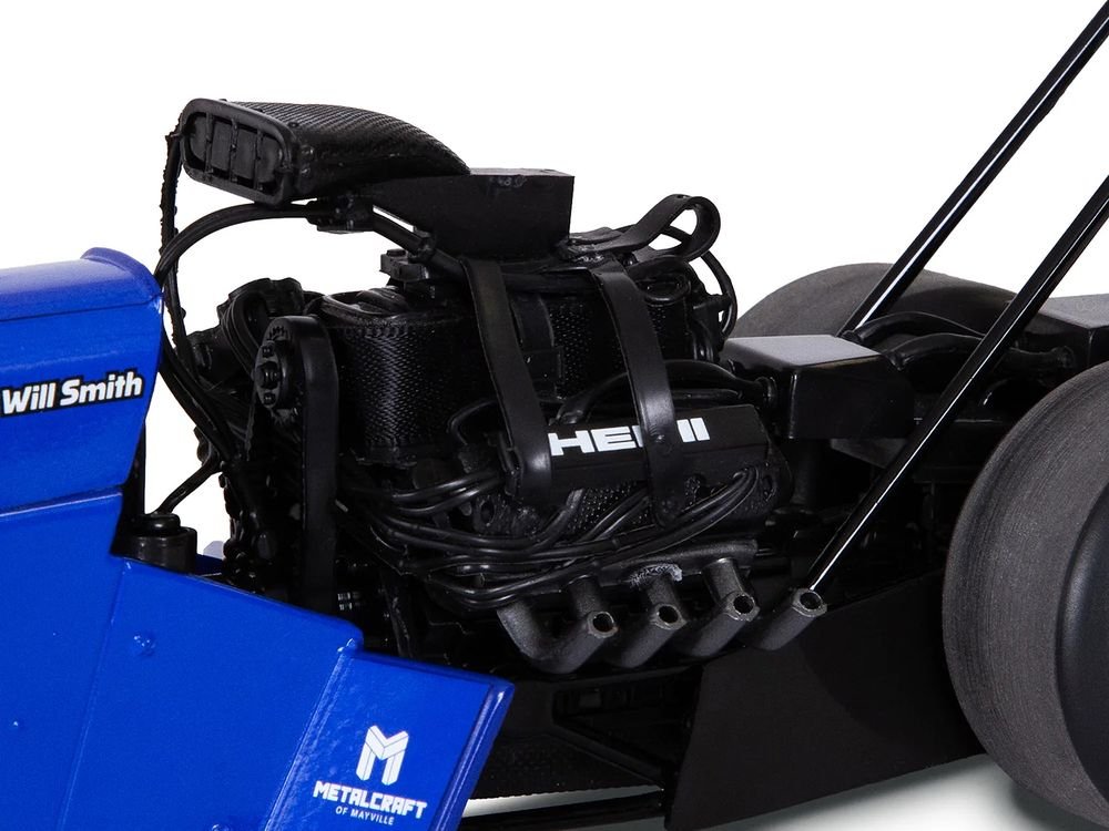 NHRA TFD (Top Fuel Dragster) #TF200 Will Smith "Bluebird Turf" Blue with Graphics (2026) 1/24 Diecast Model Car by Auto World view 5