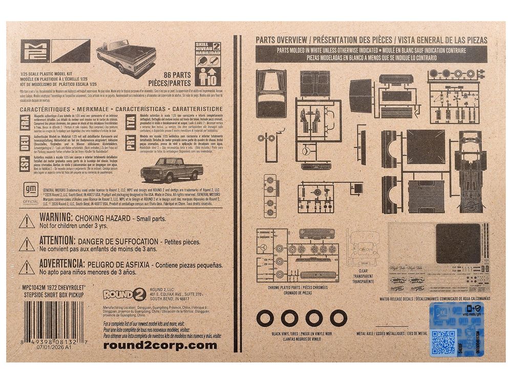 Skill 2 Model Kit 1972 Chevrolet C10 Shortbed Pickup Truck 1/25 Scale Model by MPC view 4