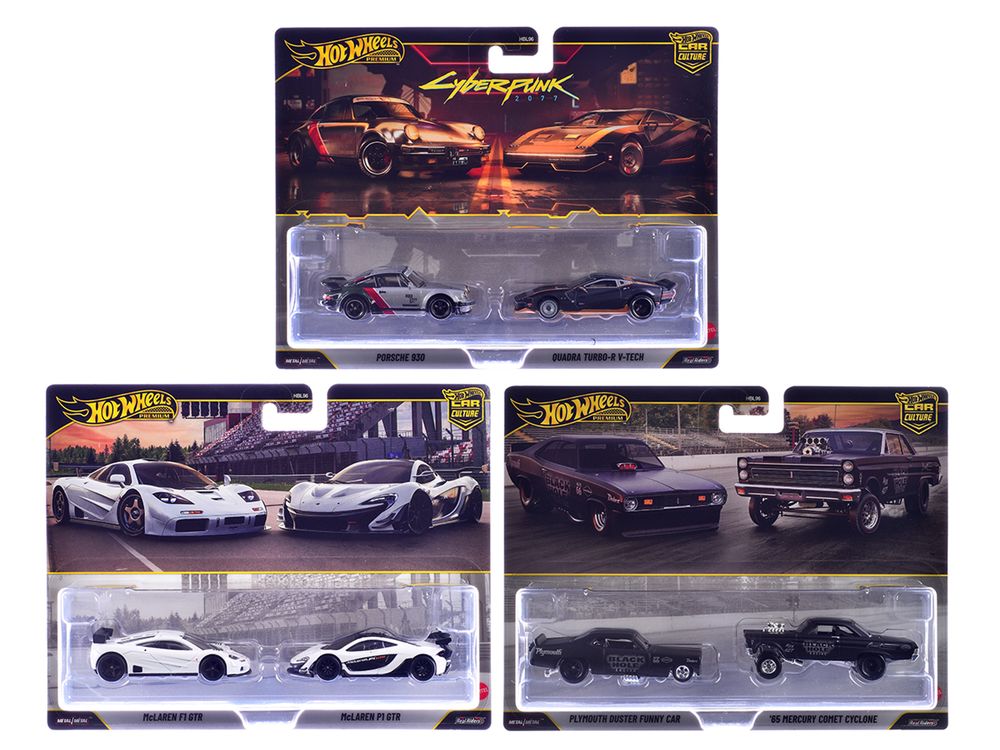 "Car Culture 2 Pack" Assortment Y Set of 16 Cars Diecast Model Cars by Hot Wheels