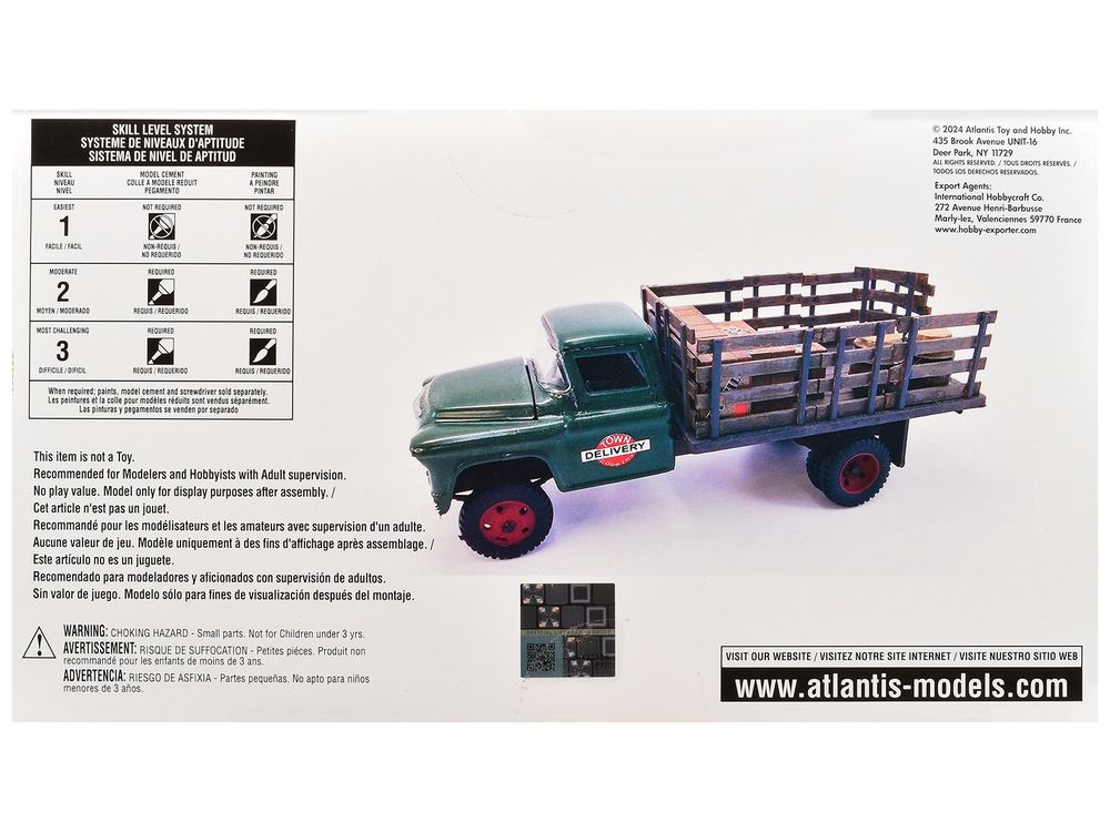 Skill 2 Model Kit 1955 Chevrolet 2-Ton Stake Truck 1/48 Scale Model by Atlantis view 4
