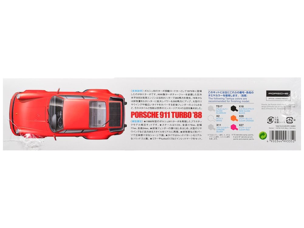 Model Kit 1988 Porsche 911 Turbo 1/24 Scale Model by Tamiya view 4