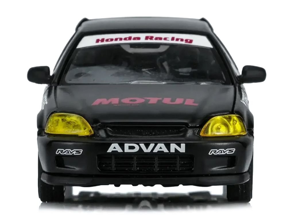 Honda Civic Type R (EK9) RHD (Right Hand Drive) "No Good Racing - Motul" Matt Black 1/64 Diecast Model Car by MotorHelix view 5
