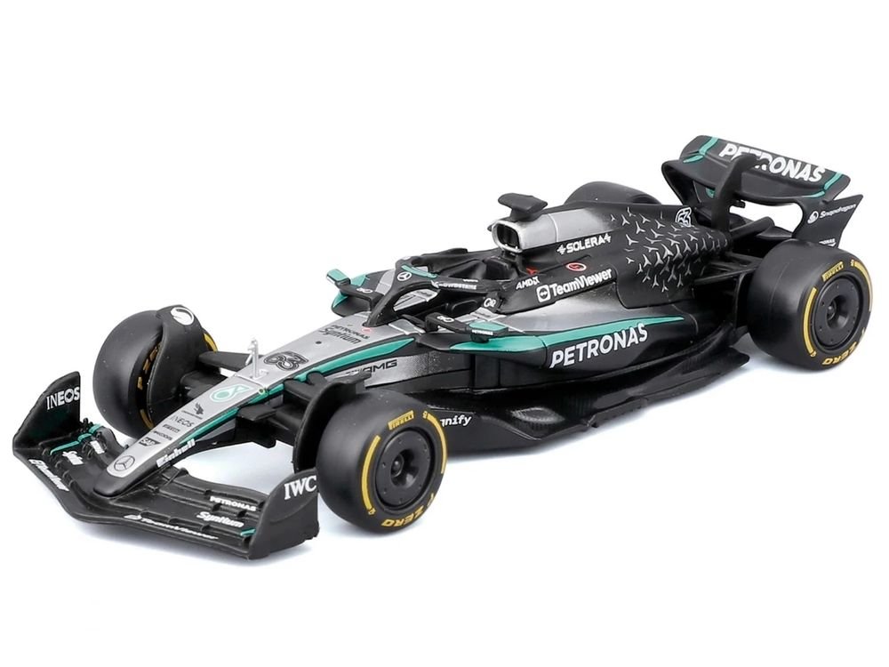 Mercedes-AMG F1 W16 E Performance #63 George Russell "Petronas" Formula One F1 World Championship (2025) "Race" Series 1/43 Diecast Model Car by Bburago view 2