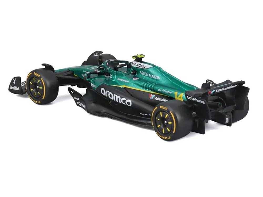 Aston Martin AMR25 #14 Fernando Alonso "Aramco" Formula One F1 World Championship (2025) "Race" Series 1/43 Diecast Model Car by Bburago view 3