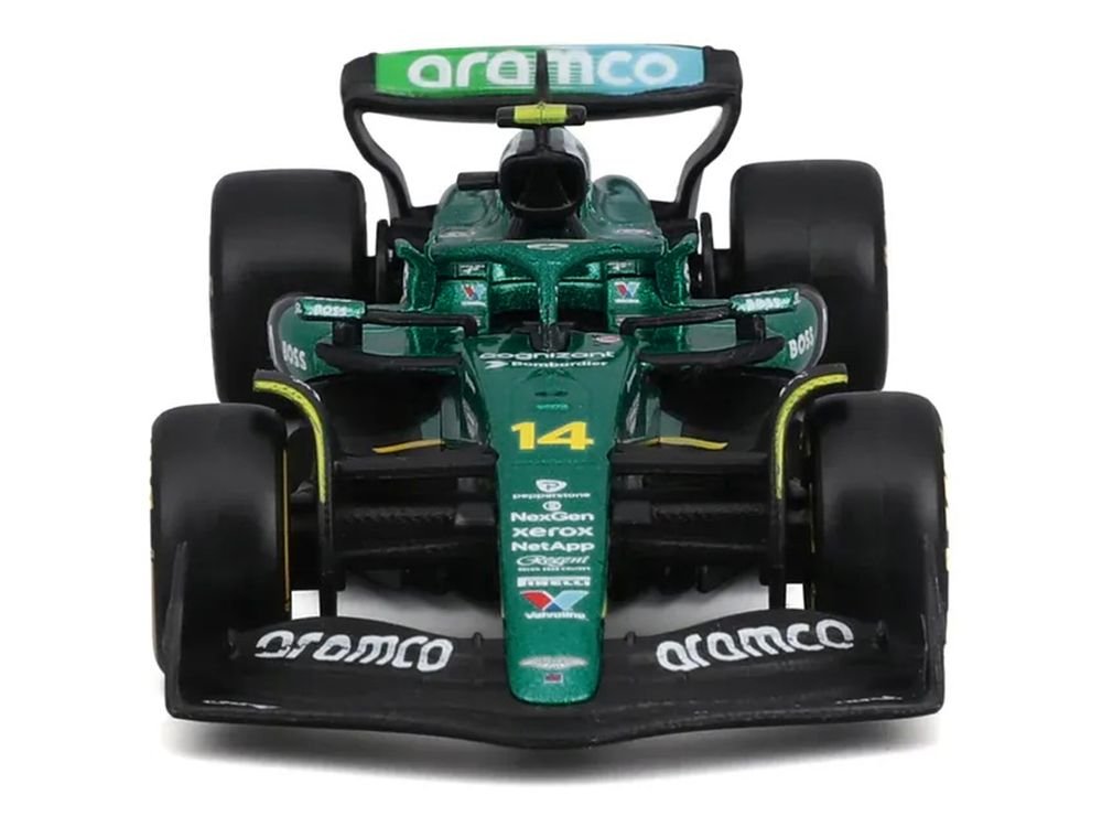 Aston Martin AMR25 #14 Fernando Alonso "Aramco" Formula One F1 World Championship (2025) "Race" Series 1/43 Diecast Model Car by Bburago view 4