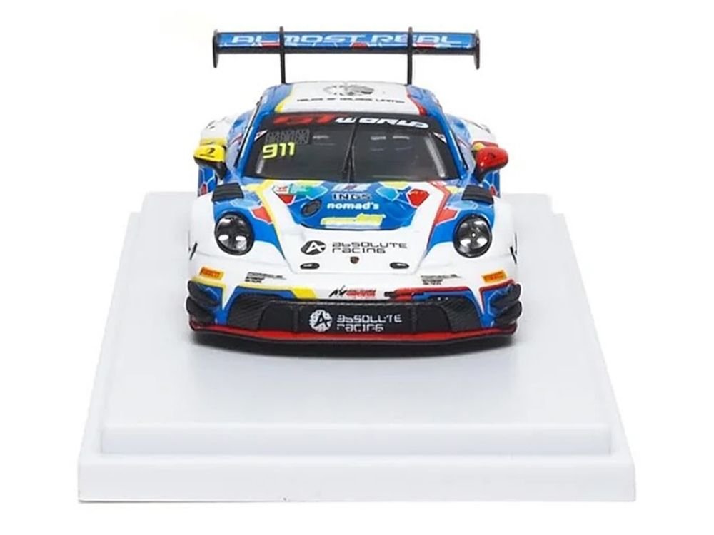 Porsche 911 GT3 R (992) #911 Alessandro Ghiretti - Huang Ruohan "Absolute Racing Presentation Car" "GT World Challenge Asia - Sepang" (2026) 1/64 Diecast Model Car by Almost Real view 4